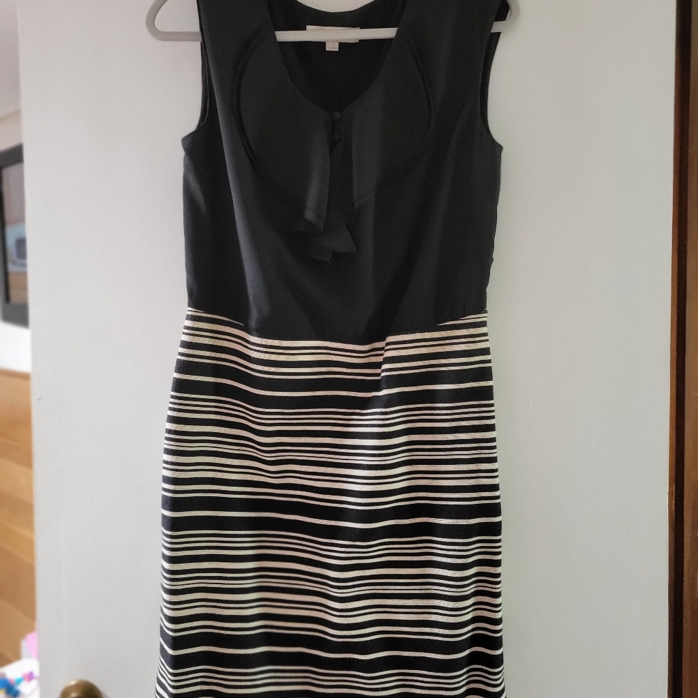 Black and White Striped Women's Dress
